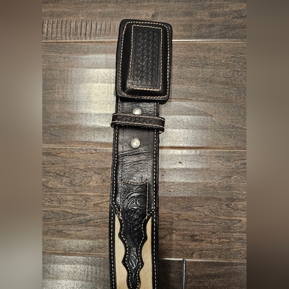 Men's Hecho En Mexico Leather Belt Size 42 - Picture 8 of 10